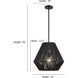 Elise 1 Light 16 inch Matte Black Indoor Pendant Ceiling Light